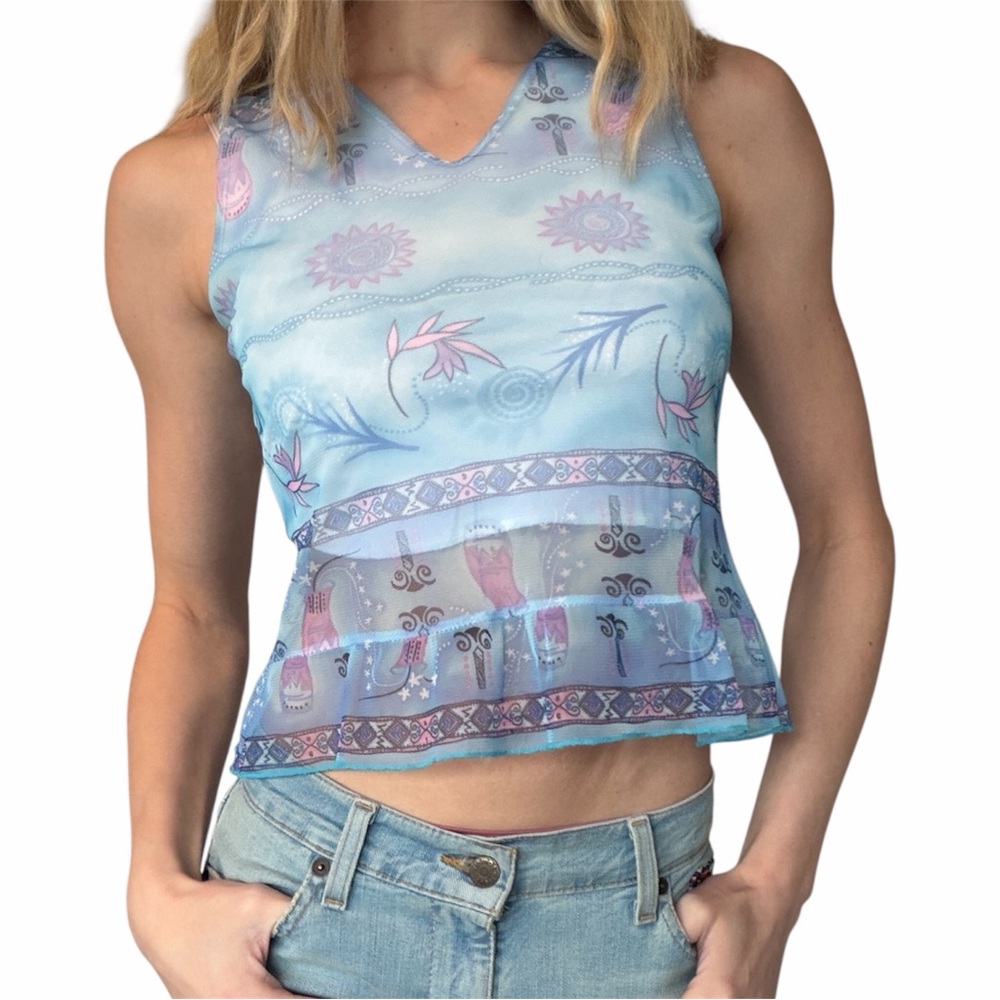 Good look Paris French brand cropped mesh sleeveless top